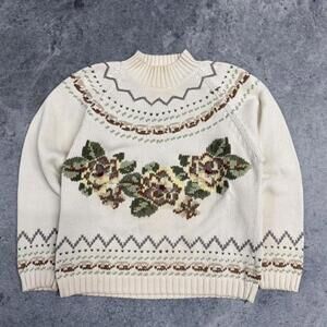 Vintage 90s Eddie Bauer Floral Knit Sweater